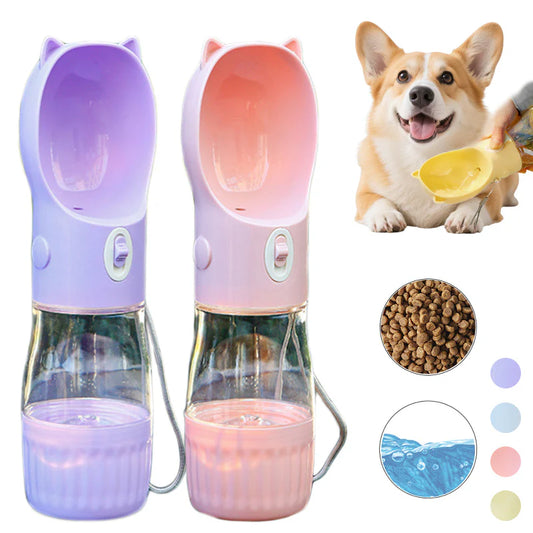 2 in 1 Portable Dog Water Bottle 