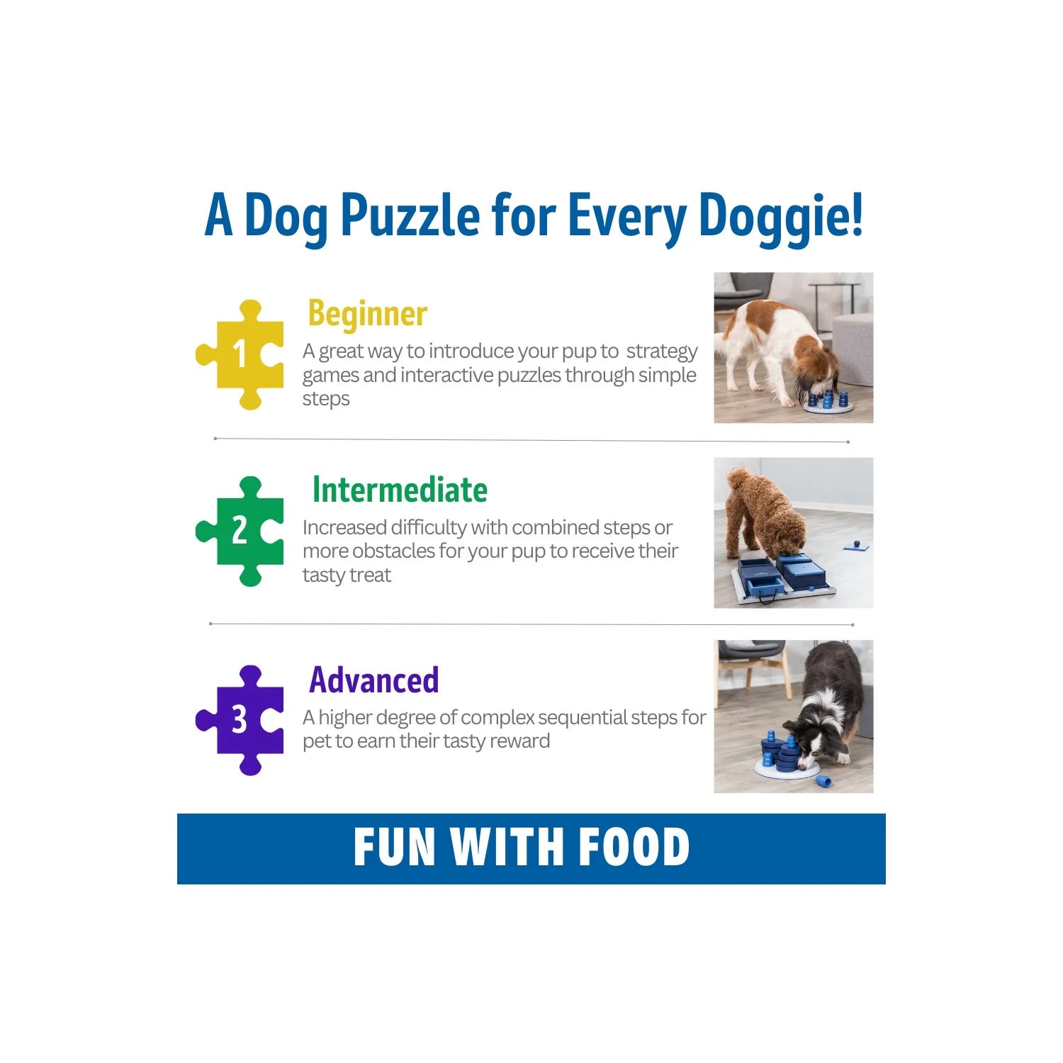 Dog Activity Mini Mover Strategy Game, Level 2 Dog Puzzle Toy, Treat Dispenser